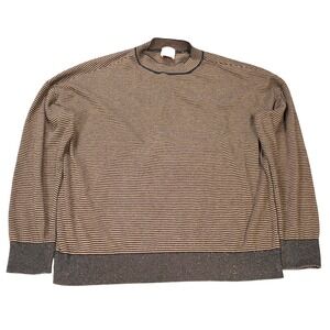 Kerisma Striped‎ Mock Neck Knit Sweater Women's Size M/L Brown Black